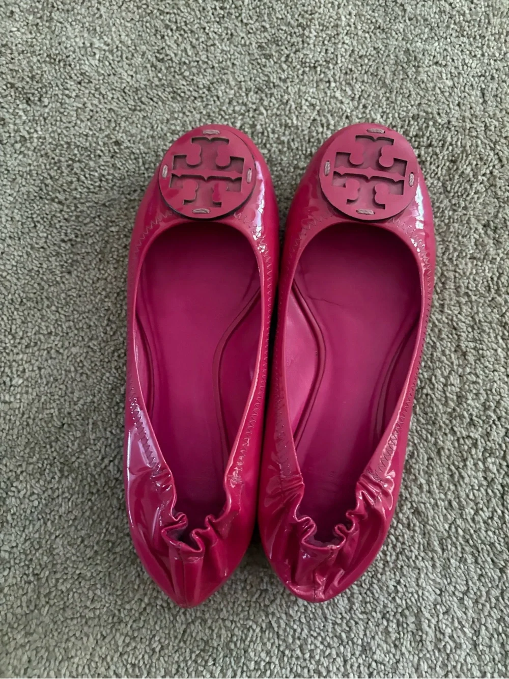 Women's Tory Burch Pink Patent Leather Ballet Flats